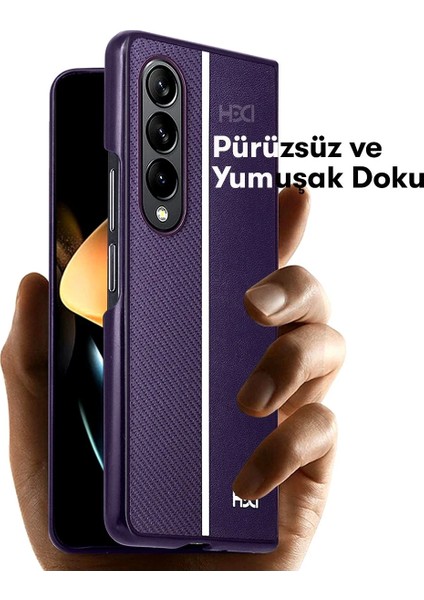 Samsung Galaxy Z Fold 4 Kılıf HBC-155 Lizbon Kapak - Derin Mor modelleri