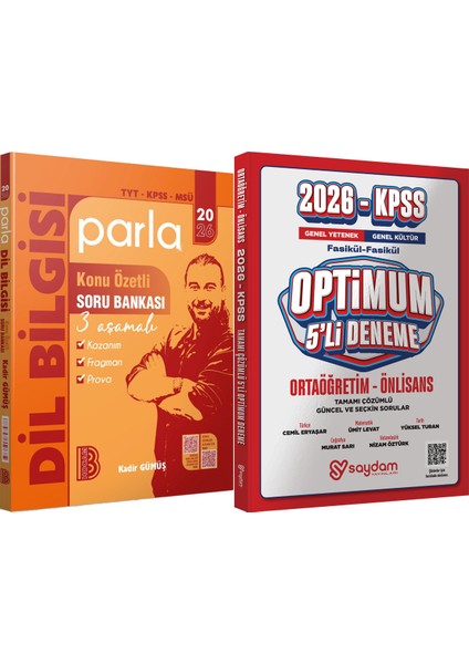 2026 Parla Dilbilgisi Soru Bankası - Optimum 5 Deneme