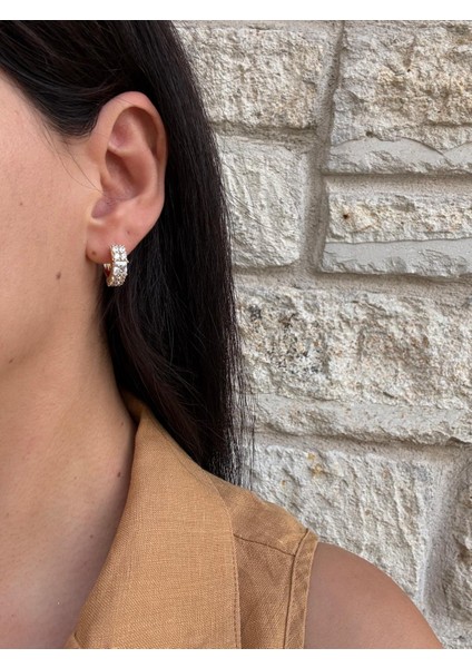 Xuping Kare Sıkı Baget Taşlı Gold Halka Küpe fiyatları