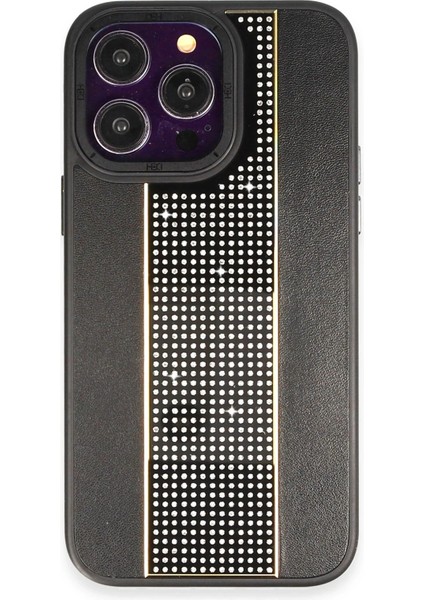 iPhone 14 Pro Kılıf HBC-160 Almera Taşlı Kapak - Siyah indirimleri