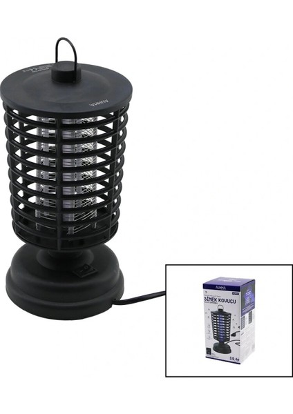 Auhma Mosquıto Trap Aqm-02 Sinek Cız Öldürücü Makine Fener Modeli Masa Üstü - Askı Halkalı 3.6-4W 12X21.5CM (4887)