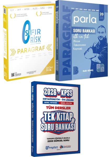 345 - Paragraf Sıfır Risk 2026 Parla Paragraf Soru Bankası - Ortaöğretim Ön Lisans Tek Kitap Soru