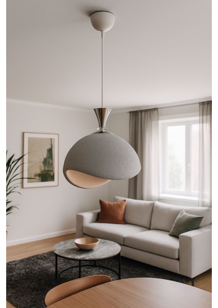 3D Iskandinav Tarz Salon Oturma Odası Beton Avize(Plastik)