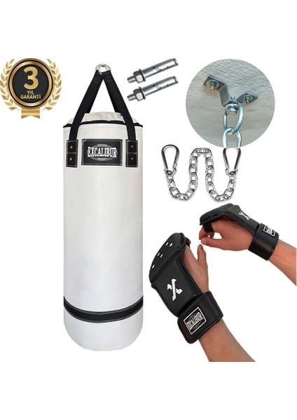 Polystar 90 x 30 cm Boks Kum Torbası Beyaz - Eldiven Hediyeli