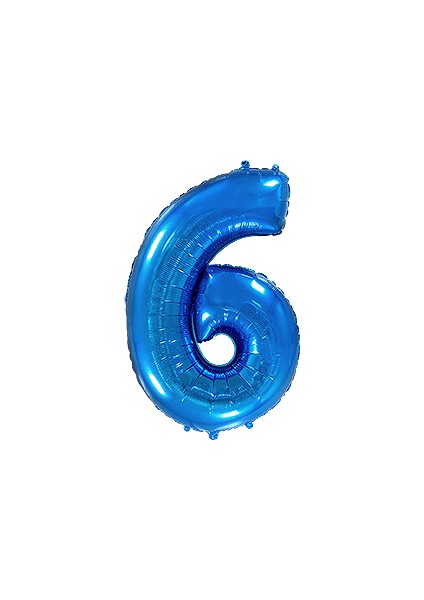 Rakam Balon 6 Rakamı Mavi - 70CM