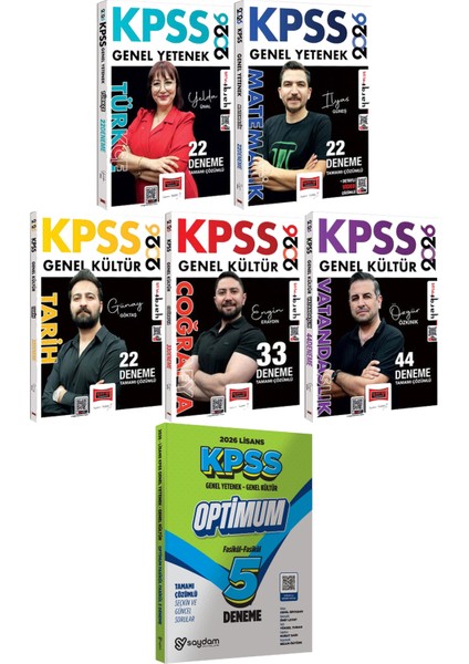 2026 Kpss Türkçe Matematik Tarih Coğrafya Vatandaşlık 143 Deneme - Lisans Optimum 5 Deneme