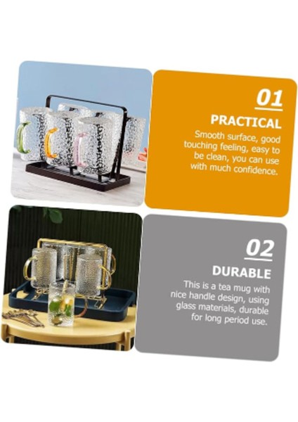 Vitray Desenli Gold Saplı Cam Isıya Dayanıklı Kupa - Bardak fırsatları