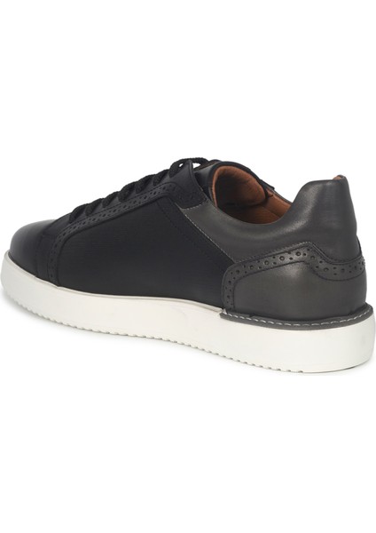 Siyah Deri Sneakers Erkek Ayakkabı fiyatları