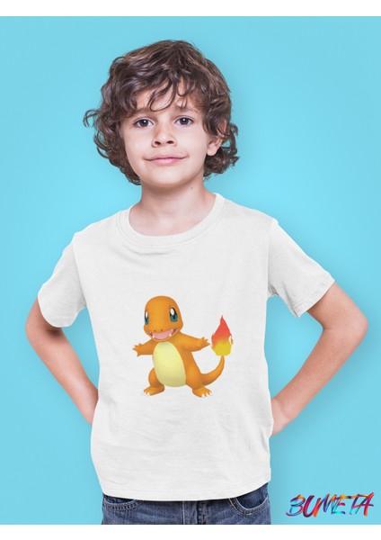 Pokemon Pikachu Charmander Çocuk Tişört T-Shirt