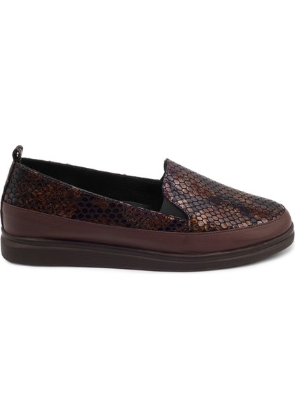 Kahverengi Deri Loafer Kadın Ayakkabı modelleri