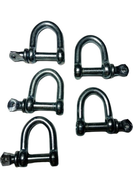 8 mm Galvanizli 5’li Vidalı Bağlantı Elemanı Zincir Kilidi D Halka Mapalar