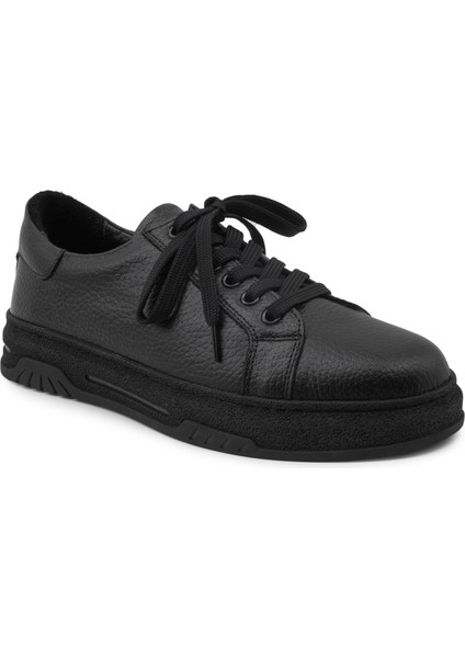 Siyah Deri Casual Kadın Ayakkabı