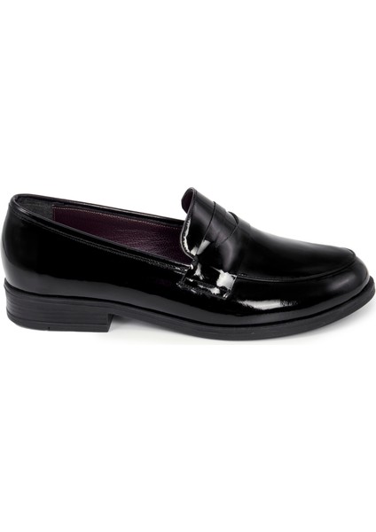 Siyah Deri Klasik Kadın Ayakkabı modelleri