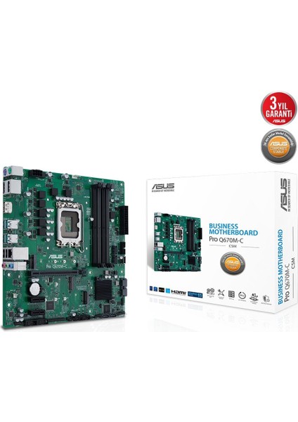 Pro Q670M-C-CSM Intel Q690 LGA1700 Ddr5 4800 2xdp HDMI Çift M2 Usb3.2 Tpm Matx