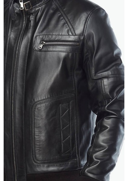 Asensio Hakiki Deri Erkek Siyah Ceket-Mont fiyatları