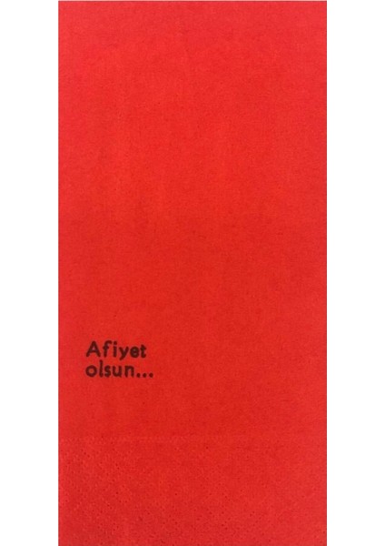 Renkli Peçete Afiyet Olsun Basklı Kırmızı 5ADET
