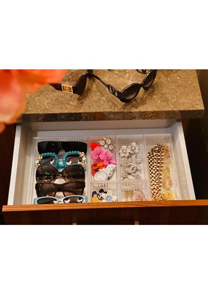 6’lı Şeffaf Çekmece Içi Organizer Seti – Kaydırılabilir Sistem