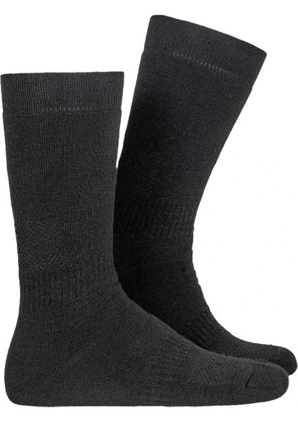 Oıl Company Buğz Nefes Alabilir Kumaş Unisex Siyah Termal Çorap 6lı (6çift)