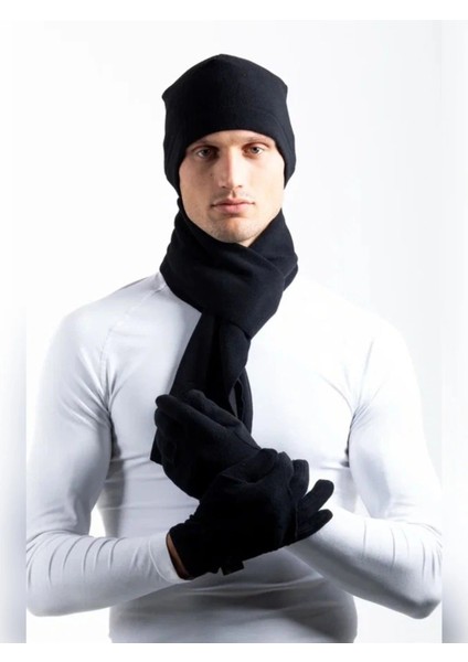 Oıl Company Buğz Unisex Rüzgar Geçirmez Siyah Polar Kışlık Eldiven
