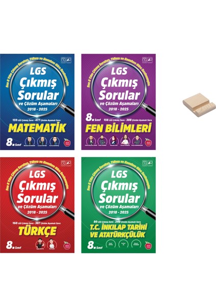 Lgs 8. Sınıf Çıkmış Sorular Matematik Fen Türkçe ve Inkılap + Telefon Standı