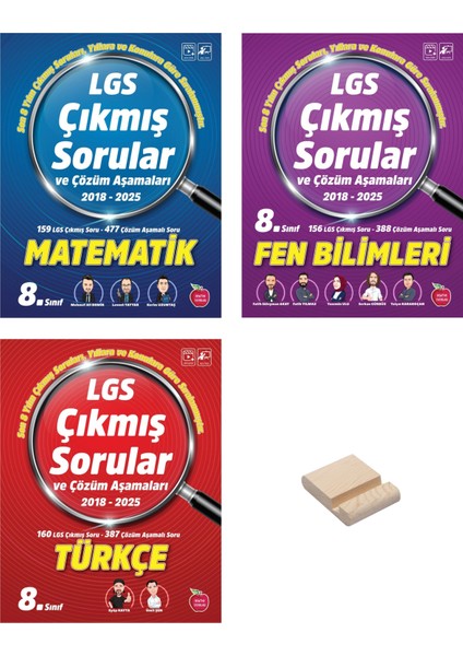 Lgs 8. Sınıf Çıkmış Sorular Matematik Fen Bilimleri ve Türkçe 3lü Set+ Teşefon Standı