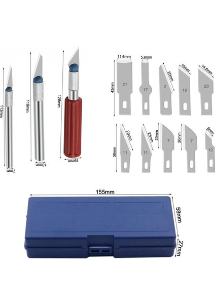 Zanaat 16 Parça Hobi Gravür Ahşap Heykel Çömlek Oyma Şekil Verme 13 Maket Bıçak Neşter Seti (4887) modelleri