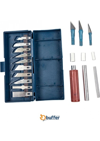 Zanaat 16 Parça Hobi Gravür Ahşap Heykel Çömlek Oyma Şekil Verme 13 Maket Bıçak Neşter Seti (4887) fırsatları