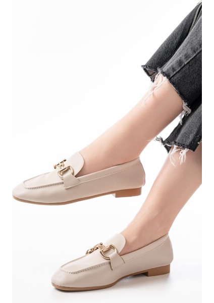 303 Bej Toka Aksesuarlı Günlük Kadın Babet fiyatları