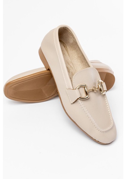 303 Bej Toka Aksesuarlı Günlük Kadın Babet modelleri