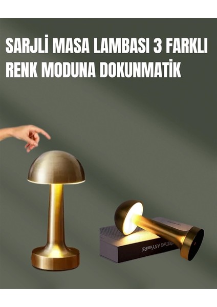 %100 Kademeli Ayarlanabilir Işık – USB Şarjlı Masa Lambası