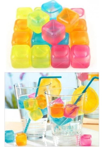 Renkli Buz Küpleri Tükenmez Serinletici Buz Küpleri 20 Adet