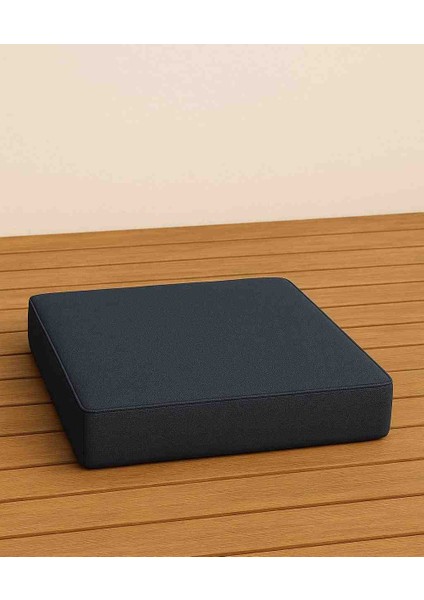 50X50X5 cm Süngerli Bağcıklı Antrasit Gri Sandalye Minderi