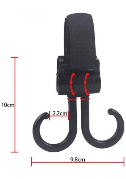 2li Bebek Arabasına Uyumlu Cırtlı Eşya Taşıma Aparatı 360 Derece Dönebilen Plastik Kanca (4887) fırsatları