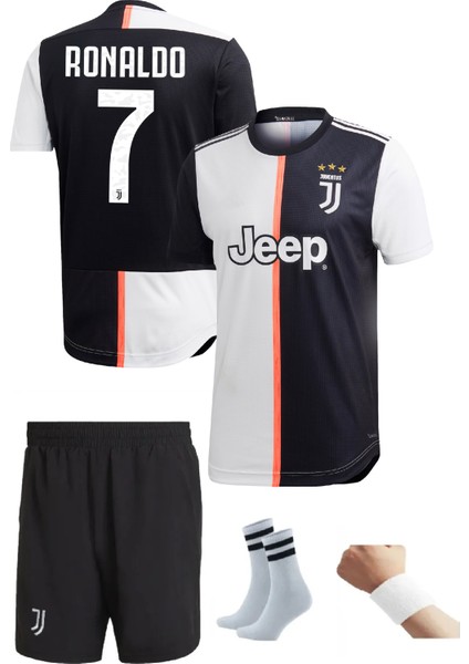 Ronald0 7 Numara 2019/2020 Sezon Iç Saha Juventus Futbol Çocuk Forması 4'lü Set
