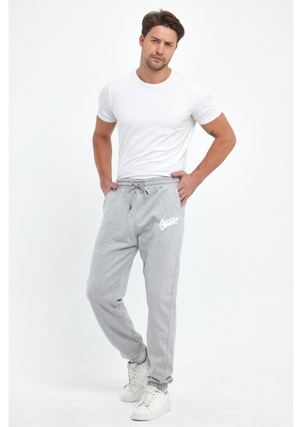 Stwd Baskılı Regular Kışlık 3 Iplik Şardonlu Beli ve Paçası Lastikli Gri Jogger Eşofman Altı RF0545 fırsatları
