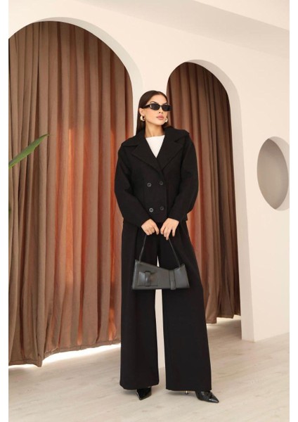 Kadın Siyah Kısa Kaşe Kaban indirimleri