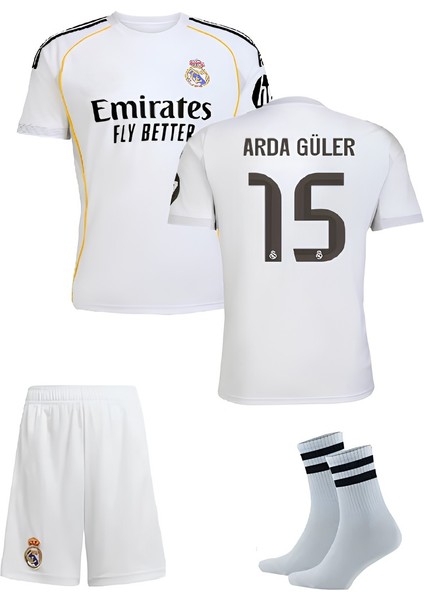 Real Madri'd Arda G'uler 2026 Yeni Sezon Futbol Çocuk Forması 3'lüset Çorap Hediyeli