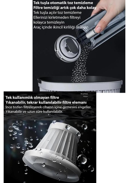 20000PA Güçlü Portatif Vakumlu Kablosuz Üflemeli Mini Araç Süpürgesi fırsatları