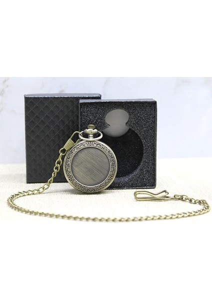 Özel Kutulu Baskıya Uygun Antik Köstekli Saat ALK4669 ( Lisinya )