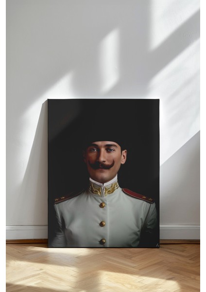 Askeri Deha - Kanvas Tablo - Koyu Fon Üzerinde Atatürk Retro Portresi fiyatları