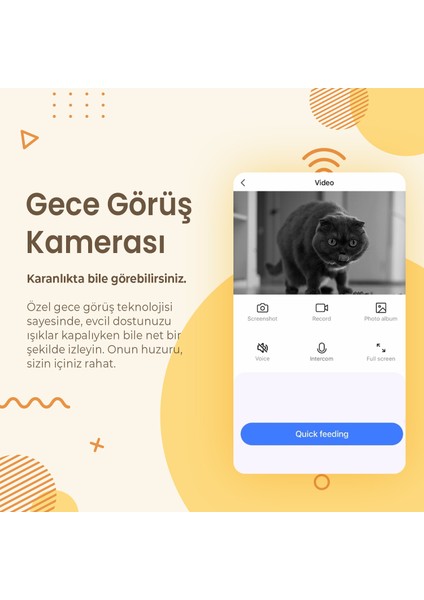 QQ009 Gece Görüşlü 1080P Fhd Kameralı, Akıllı Kedi Köpek Otomatik Mama Kabı, Tuya App-Wifi Uzaktan Kontrol, Sesle Çağırma, 2.4ghz-5ghz, 6lt Hazne, Metal Kase fiyatları