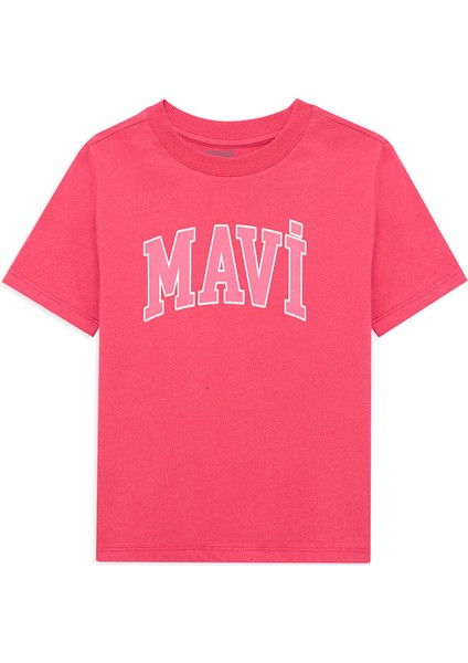 Mavi Logo Baskılı Pembe Tişört 7610109-71088