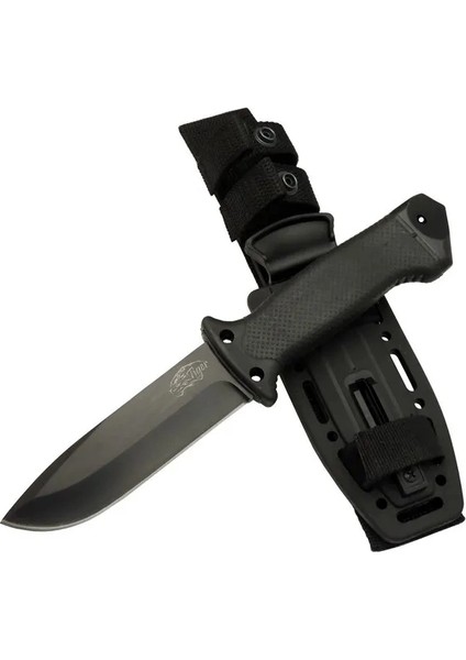 Tiger Tactical Htm 3321 A Siyah Outdoor / Survival Bıçak 27CM - Kauçuk Sap, Kılıflı, Kutulu ( Lisinya )
