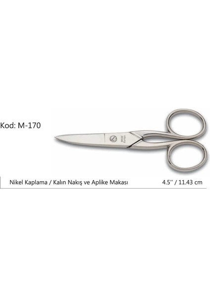 Europe Kalın Nakış Makası Süper Kalite No:4.5 11,43 cm ( Lisinya ) fiyatları