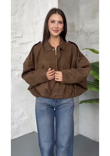 Premium Oversize Süet Bomber Ceket indirimleri