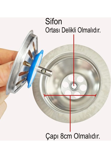 Çöpmak Paslanmaz Evye Mutfak Lavabo Sifonu | Gider Metal Tıpa Süzgeci fiyatları