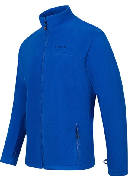 Chestert Erkek Tam Fermuarlı Ince Polar Sweatshırt Mavi