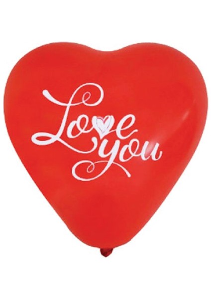 I Love You Baskılı Kalp Balon Adet Seçenekli modelleri