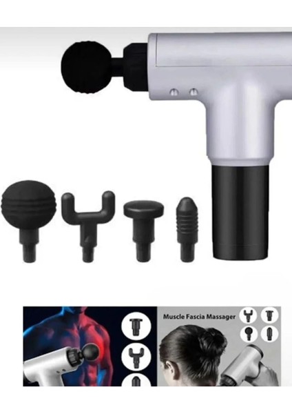 Buğz Masaj Aleti Tabancası Sporcu Kas Rahatlatıcı Şarjlı 6 Seviye Titreşimli Fascial Massage Gun RH-320