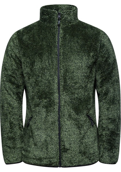 Siena Erkek Tam Fermuarlı Çizgili Polar Yeşil